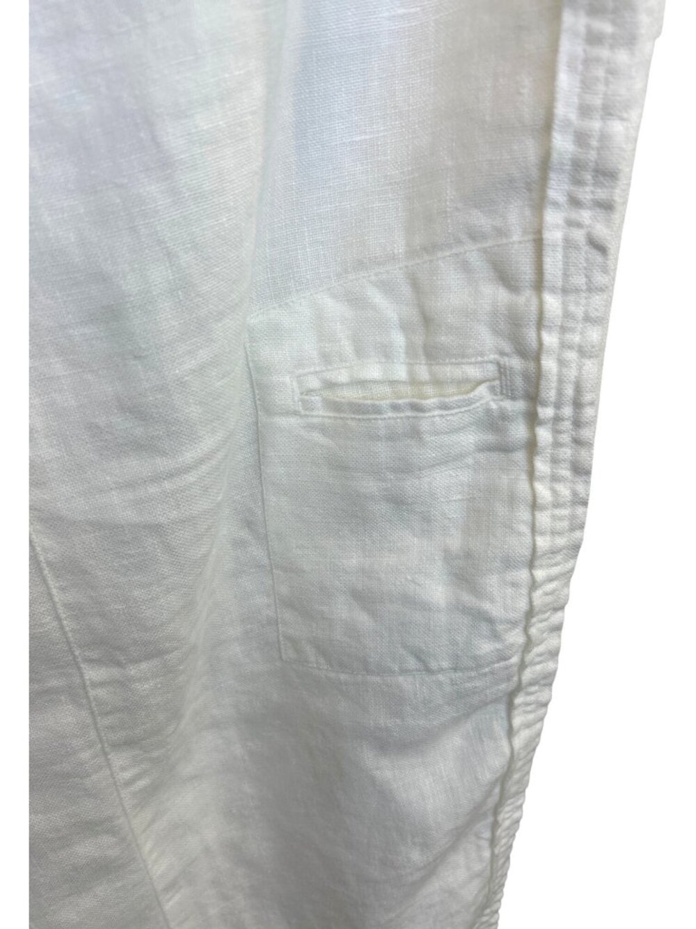 Talbots Irish Linen Cropped Pants Women's 18W White Drawstring Waist Resortwear - Picture 8 of 16
